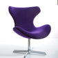 HomeRoots 33" Fabric Polyester and Wool Lounge Chair in Purple Finish