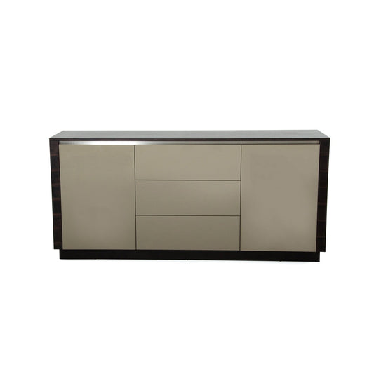 HomeRoots 33" Gloss Veneer And MDF Buffet In Oak And Grey