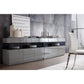 HomeRoots 33" High Gloss Glass Buffet In Grey Finish