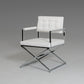 HomeRoots 33" Leatherette And Steel Dining Arm Chair In White