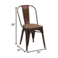 HomeRoots 33" Metal And Wood Dining Chairs, Set of 4