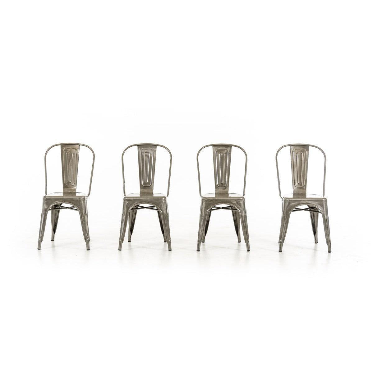 HomeRoots 33" Steel Side Chairs, Set of 2