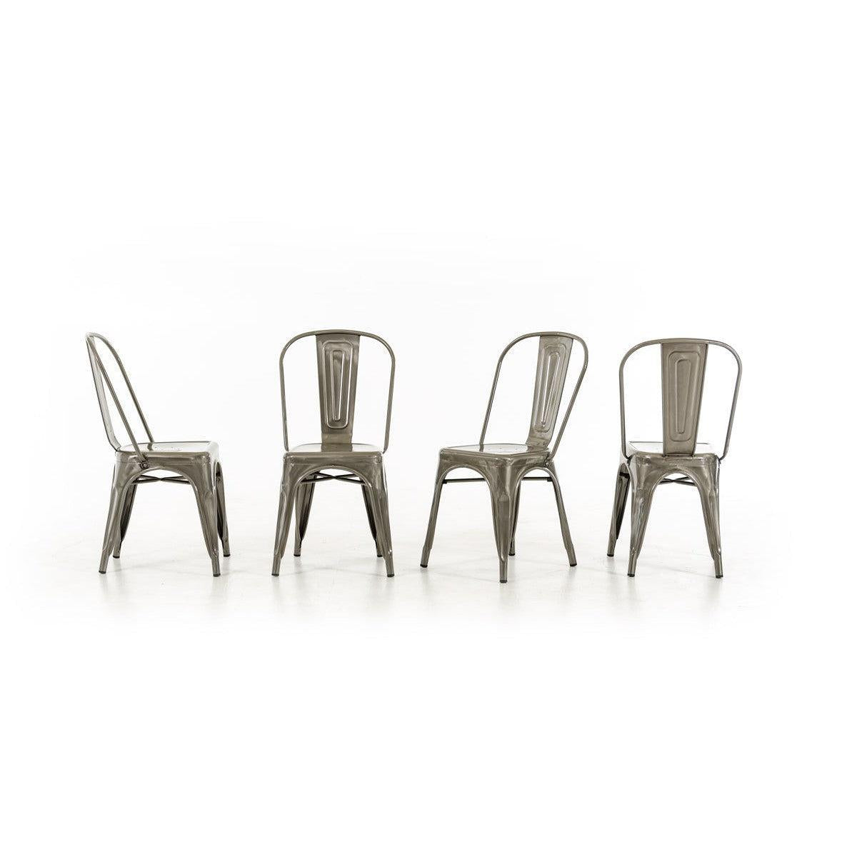 HomeRoots 33" Steel Side Chairs, Set of 2