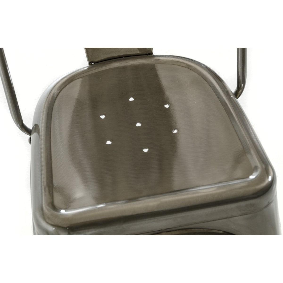 HomeRoots 33" Steel Side Chairs, Set of 2