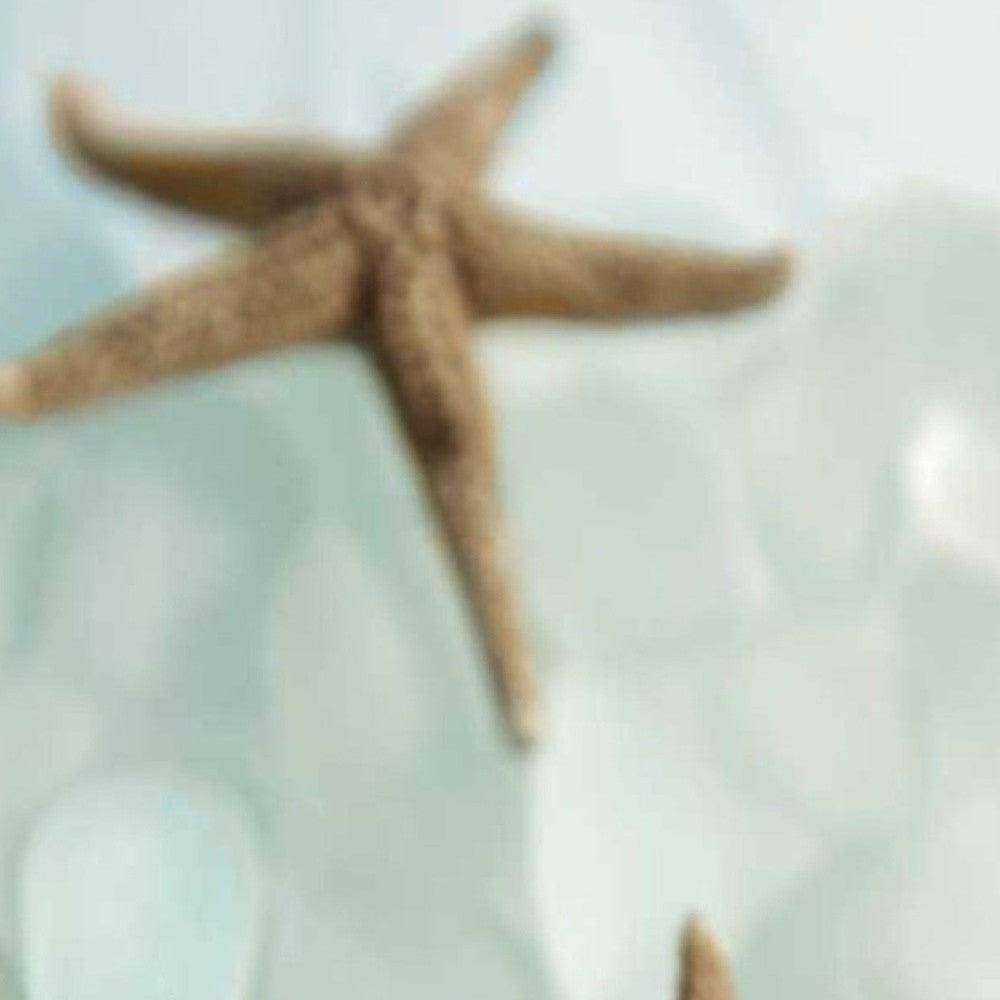 HomeRoots 33" Two Brown Starfish and Blue Seaglass Giclee Wrap Canvas Wall Art