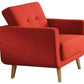 HomeRoots 33" x 31" x 35" Linen Chair in Red Finish
