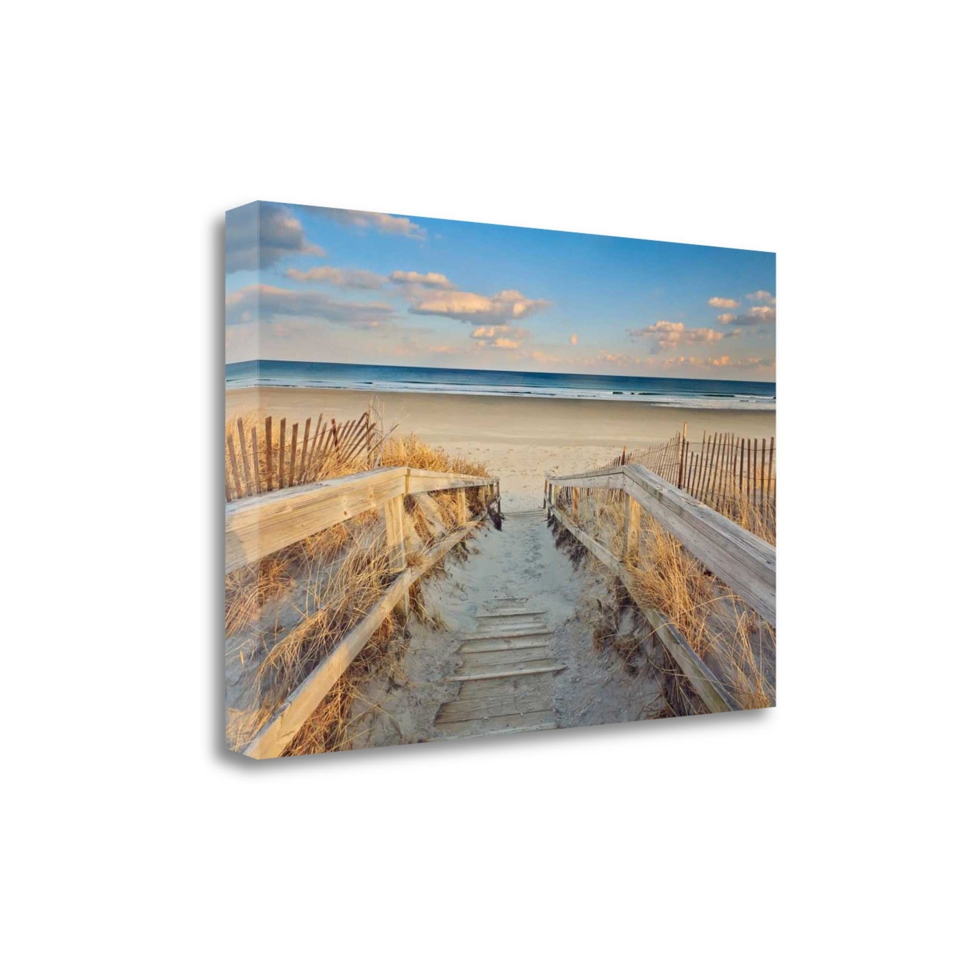 HomeRoots 34" Beach Boardwalk to the Ocean Giclee Wrap Canvas Wall Art