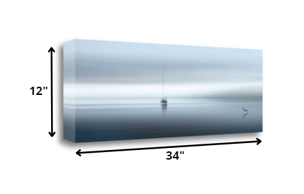 HomeRoots 34" Boat on Calm Waters Gloomy Day Giclee Wrap Canvas Wall Art