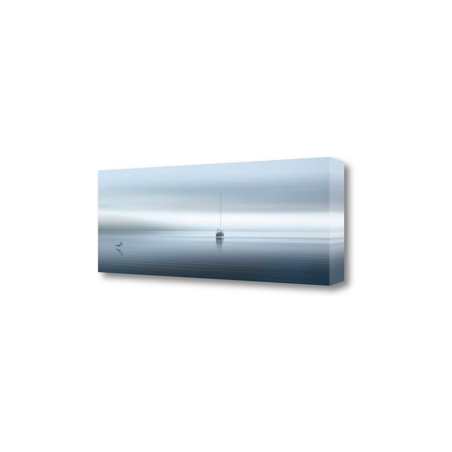 HomeRoots 34" Boat on Calm Waters Gloomy Day Giclee Wrap Canvas Wall Art