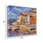 HomeRoots 34" Boats Docked Near Cafes Bright Sunny Day Giclee Wrap Canvas Wall Art