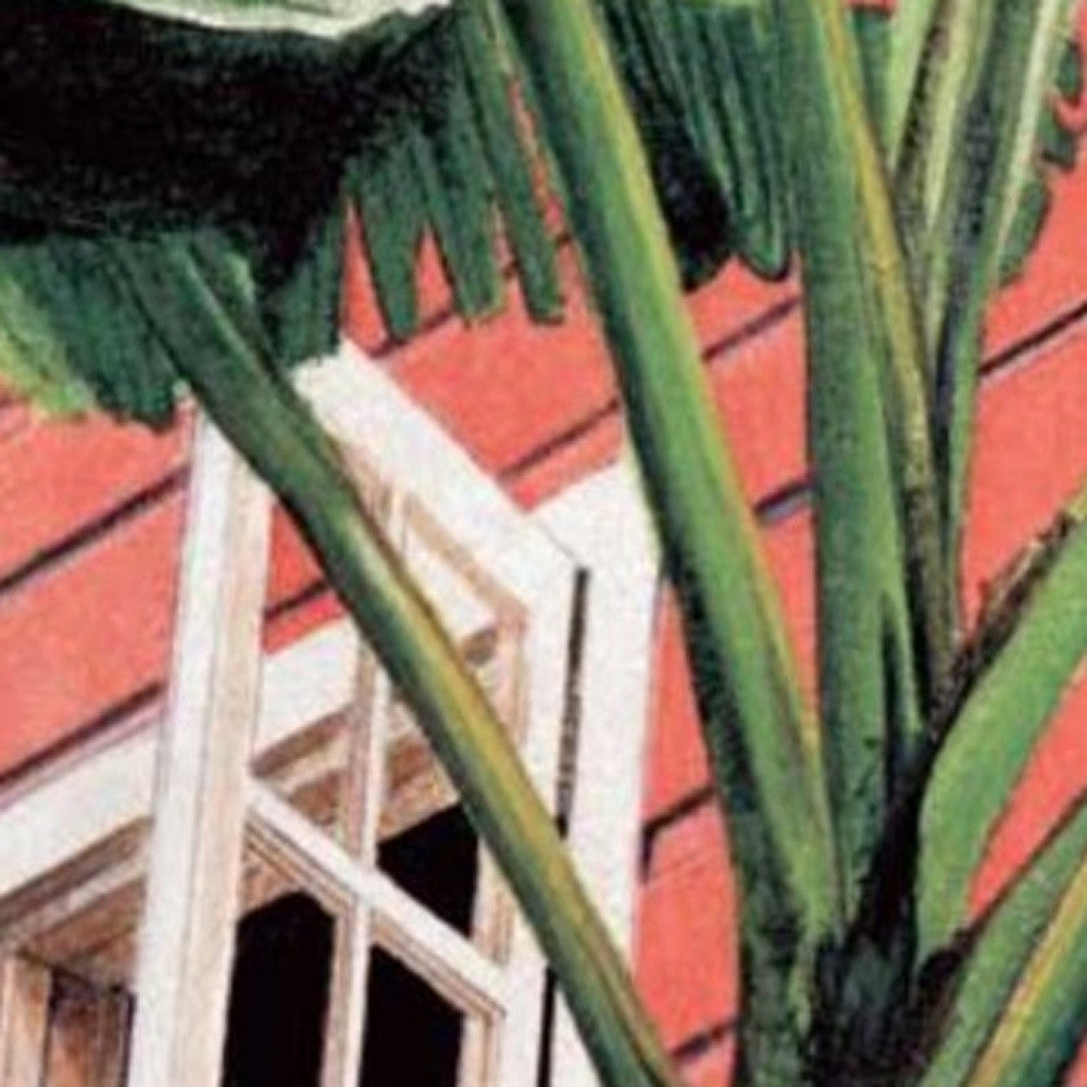 HomeRoots 34" Coastal Green Tropical Leaves Giclee Wrap Canvas Wall Art