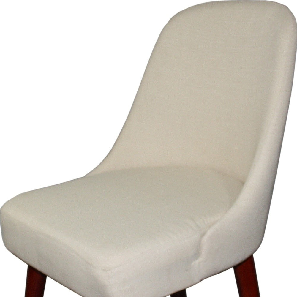 HomeRoots 34" Contemporary Armless Dining or Accent Chair in Cream Finish