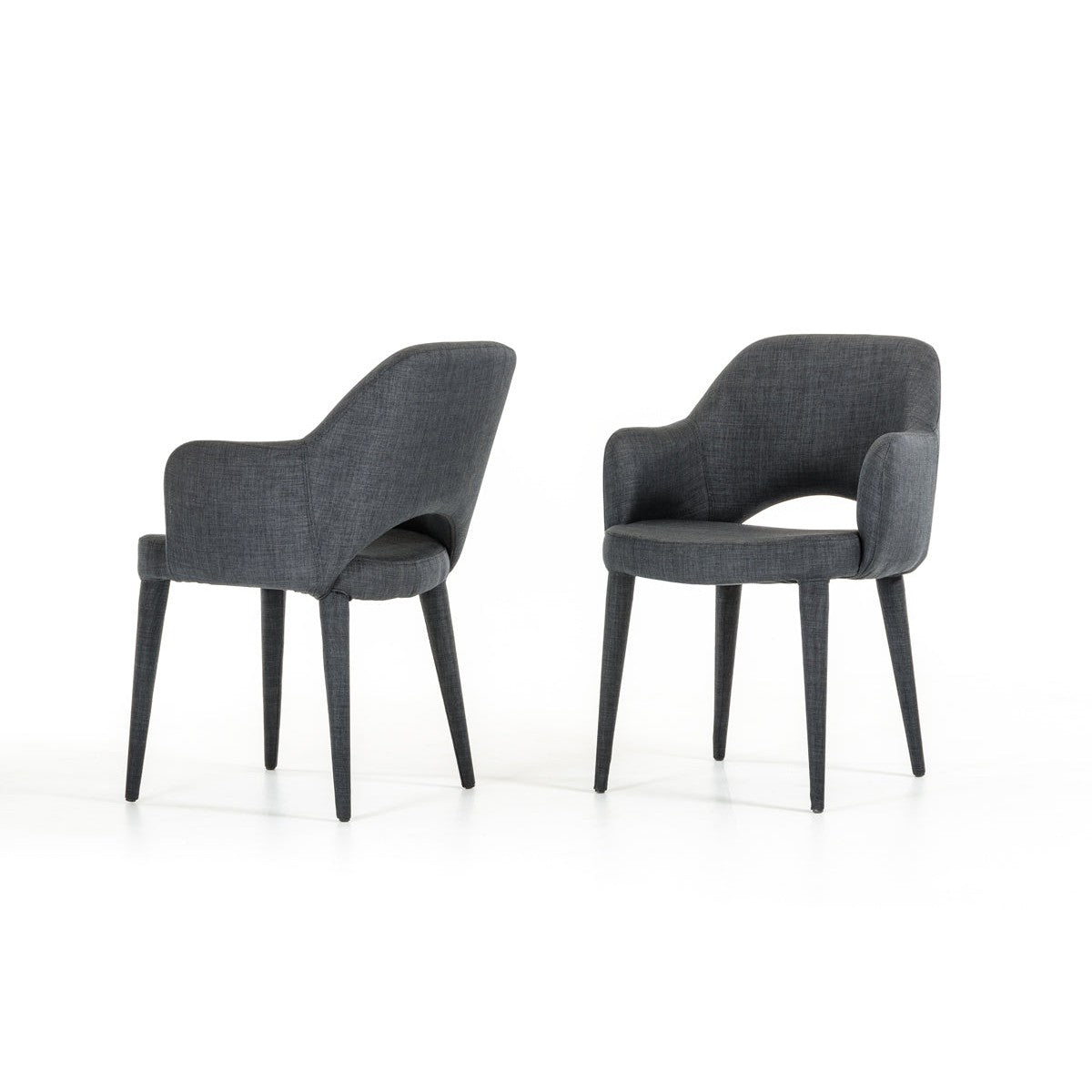 HomeRoots 34" Fabric And Metal Dining Chair In Dark Grey