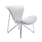 HomeRoots 34" Fabric Polyester and Metal Accent Chair in White Finish