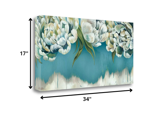 HomeRoots 34" Gleam and Glow Pastel Blooms Giclee Wrap Canvas Wall Art