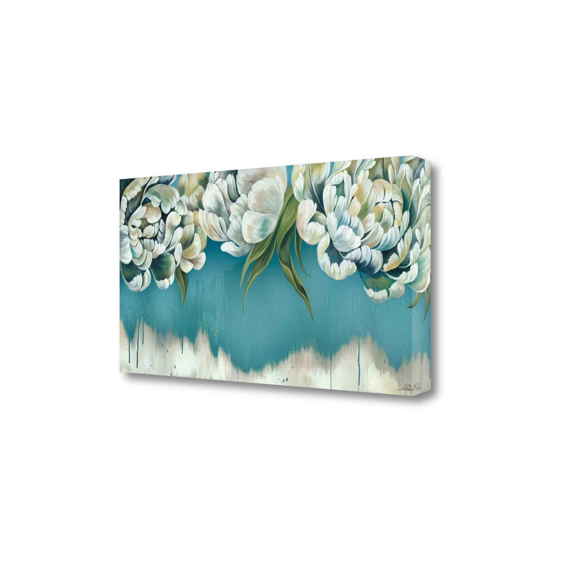 HomeRoots 34" Gleam and Glow Pastel Blooms Giclee Wrap Canvas Wall Art