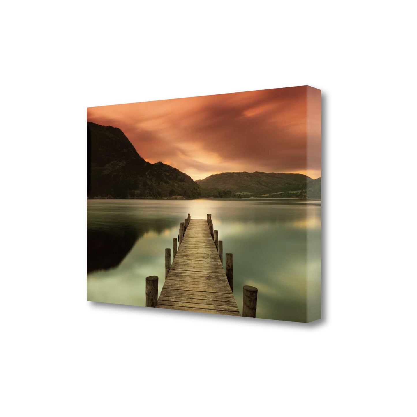 HomeRoots 34" Gorgeous Sunset over the Lake Giclee Wrap Canvas Wall Art