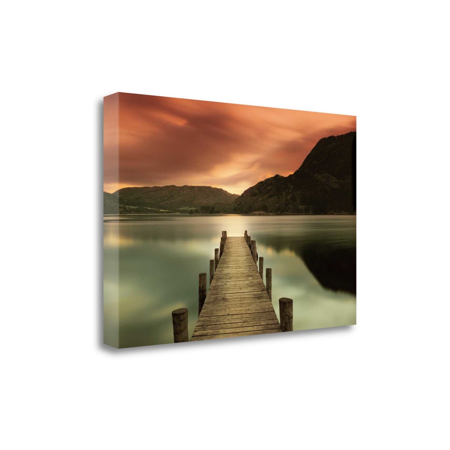 HomeRoots 34" Gorgeous Sunset over the Lake Giclee Wrap Canvas Wall Art