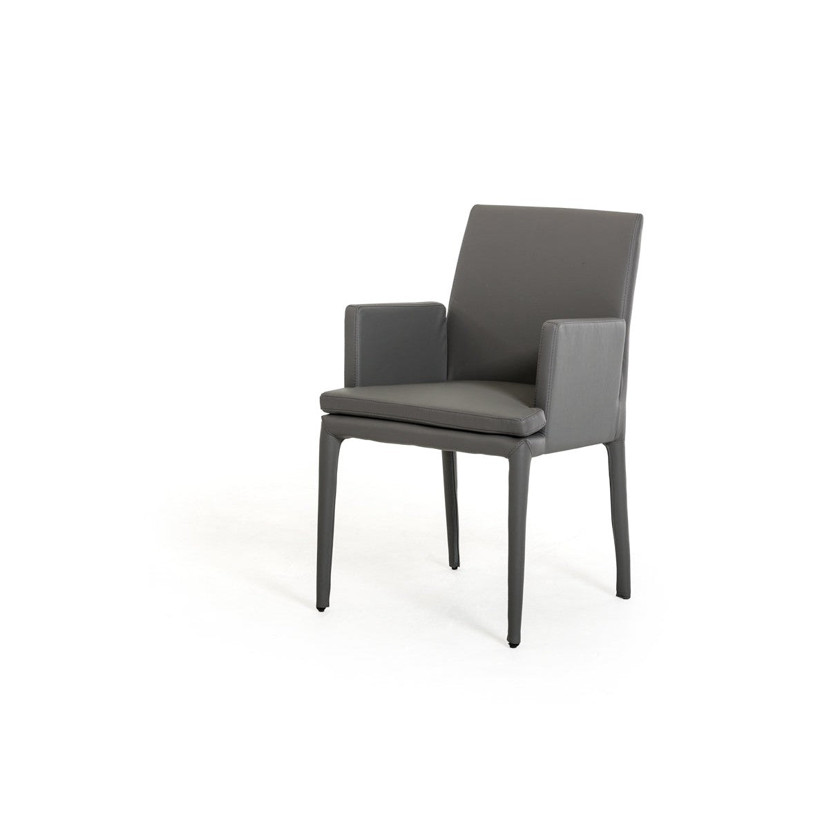 HomeRoots 34" Leatherette And Metal Dining Chair In Grey