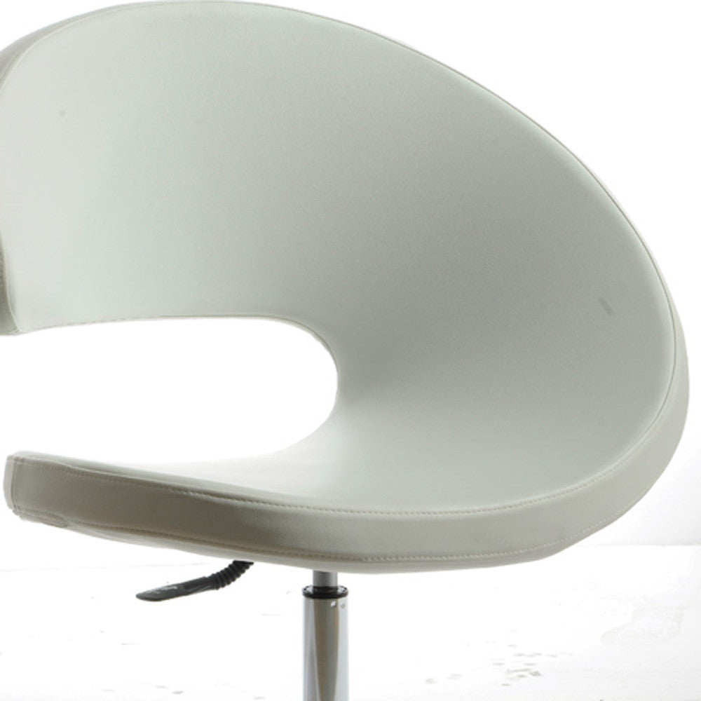 HomeRoots 34" Leatherette Lounge Chair in White Finish