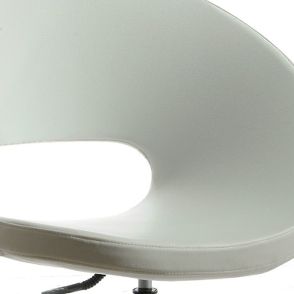 HomeRoots 34" Leatherette Lounge Chair in White Finish