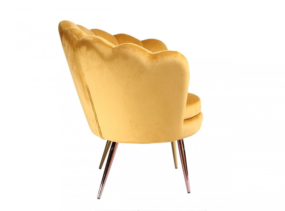 HomeRoots 34" Modern Seashell Accent Chair With Golden Finish