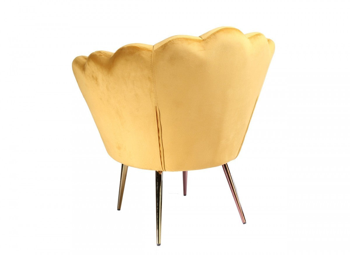 HomeRoots 34" Modern Seashell Accent Chair With Golden Finish