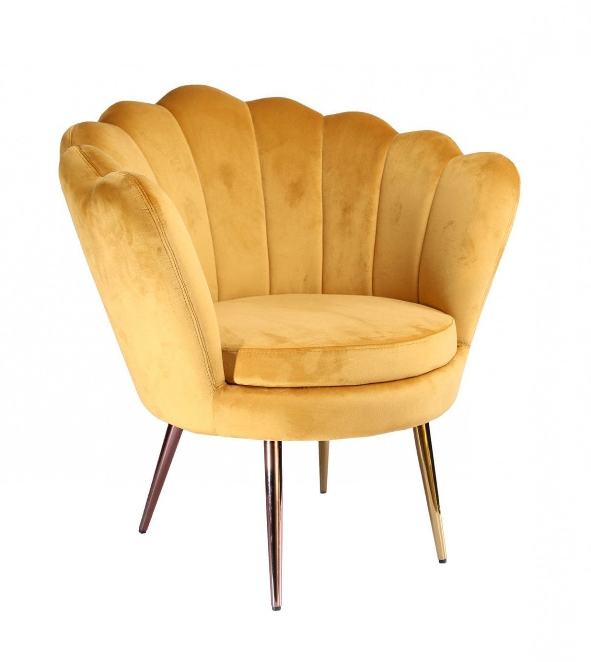 HomeRoots 34" Modern Seashell Accent Chair With Golden Finish