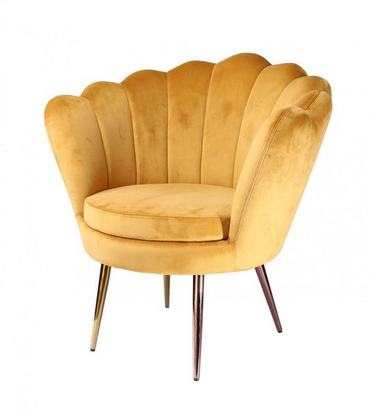 HomeRoots 34" Modern Seashell Accent Chair With Golden Finish