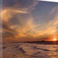 HomeRoots 34" Orange Sunset Over The Ocean 5 Giclee Wrap Canvas Wall Art