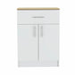 HomeRoots 34" Pantry Cabinet With Light Oak And White Finish
