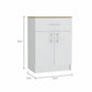 HomeRoots 34" Pantry Cabinet With Light Oak And White Finish