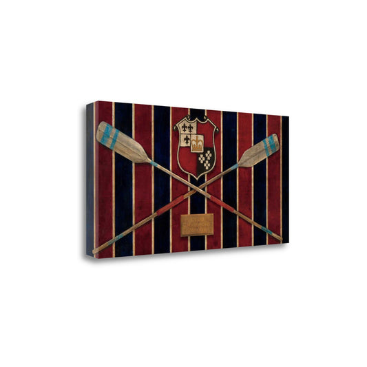 HomeRoots 34" Rowing Team Crest Giclee Wrap Canvas Wall Art