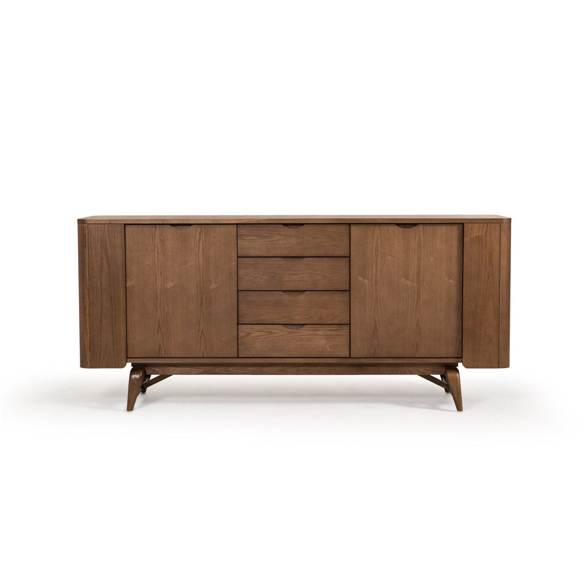 HomeRoots 34" Walnut Wood And Veneer Buffet