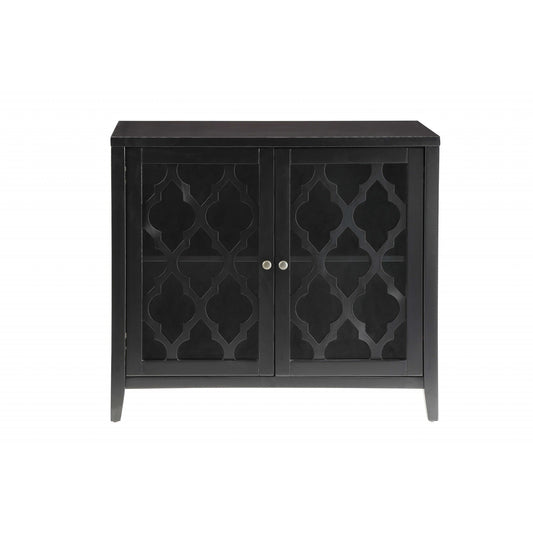 HomeRoots 34" x 15.4" x 30" Black MDF Cabinet