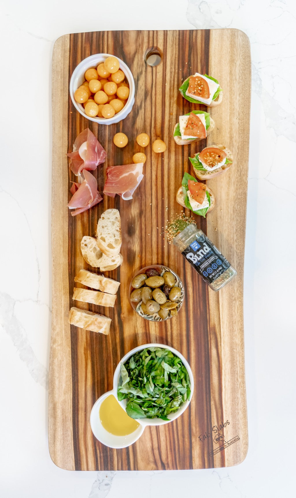 HomeRoots 35" Artisan Organic Natural Wood Anti Bacterial Cutting Board