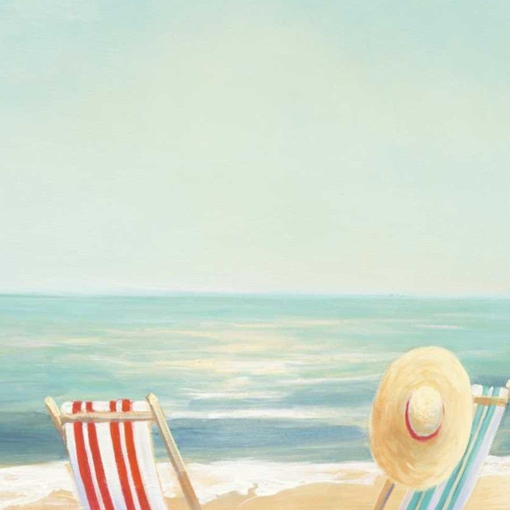 HomeRoots 35" Beach Chairs on the Sand Giclee Canvas Wall Art