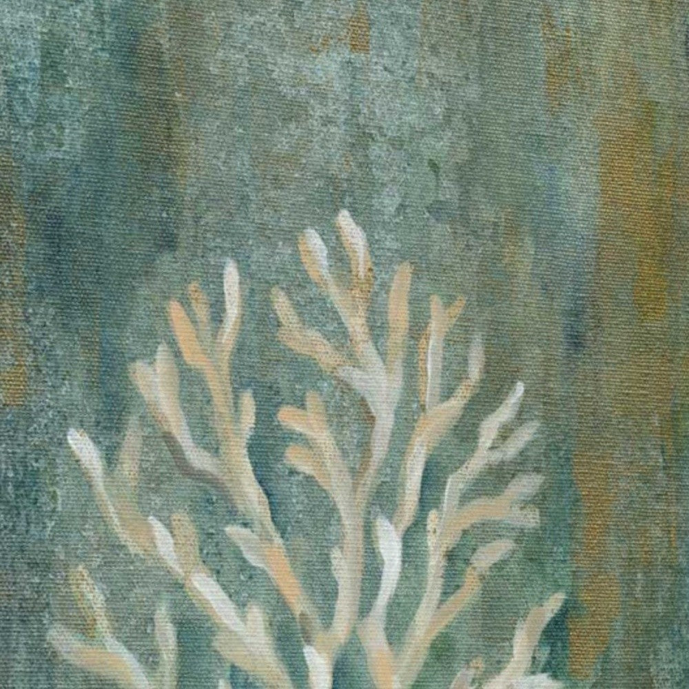 HomeRoots 35" Blue Sea Coral Giclee Wrap Canvas Wall Art