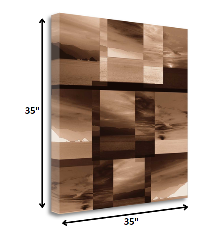 HomeRoots 35" By the Water Sepia Tone Giclee Wrap Canvas Wall Art