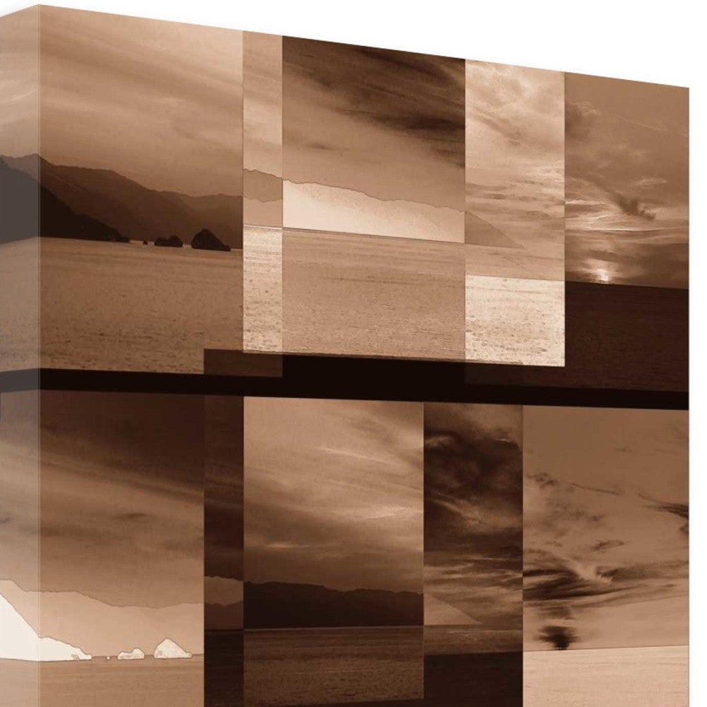 HomeRoots 35" By the Water Sepia Tone Giclee Wrap Canvas Wall Art