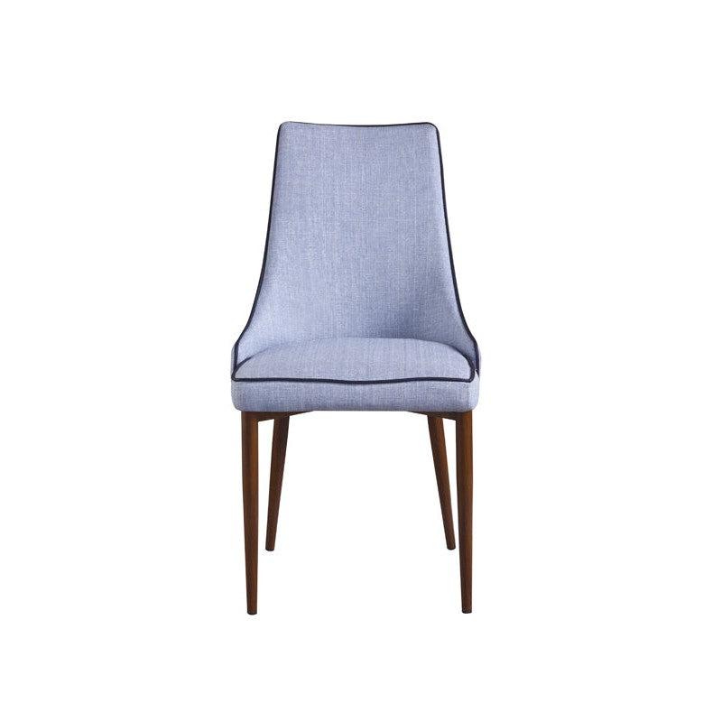 HomeRoots 35" Fabric And Metal Dining Chair In Blue
