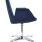 HomeRoots 35" Fabric Polyester and Aluminum Accent Chair in Blue Finish