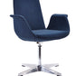 HomeRoots 35" Fabric Polyester and Aluminum Accent Chair in Blue Finish