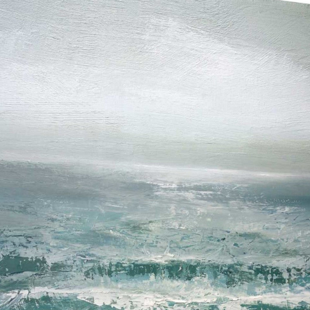HomeRoots 35" Gushing Ocean Waves Giclee Wrap Canvas Wall Art