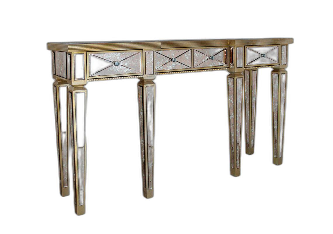 HomeRoots 35" Mirrored Glass and MDF Console Table