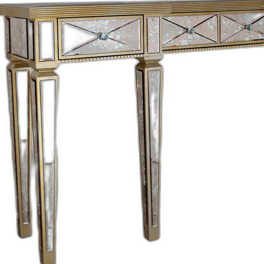 HomeRoots 35" Mirrored Glass and MDF Console Table