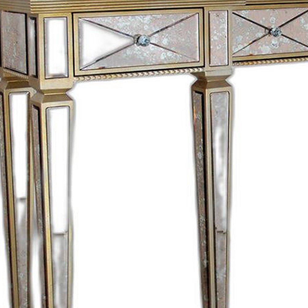 HomeRoots 35" Mirrored Glass and MDF Console Table