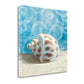 HomeRoots 35" Mod Blue Scroll Coastal Conch 2 Giclee Wrap Canvas Wall Art