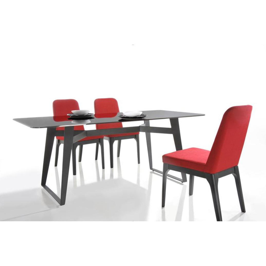 HomeRoots 35" Red Linen Fabric And Metal Dining Chairs In Set Of Two
