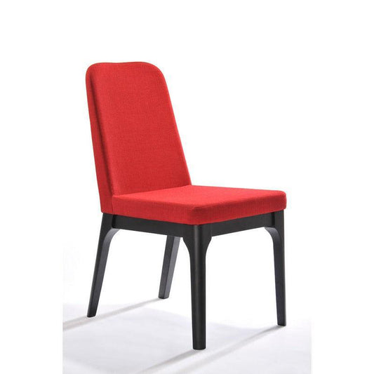 HomeRoots 35" Red Linen Fabric And Metal Dining Chairs In Set Of Two